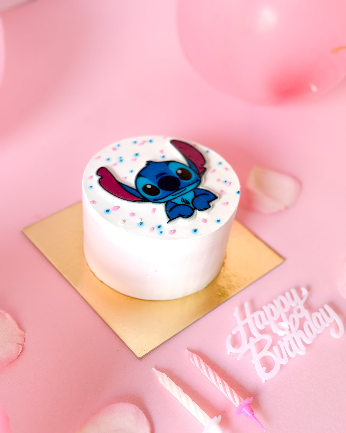 Stitch Cake & Flowers Gift Box – Cute Birthday Surprise | UAE Free Delivery